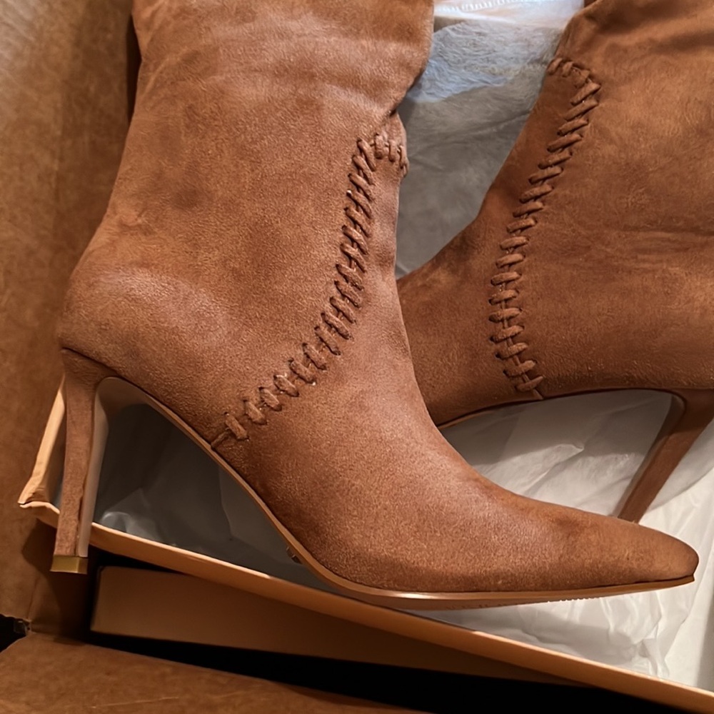 Billini Brielle Pecan Suede Knee-High Slip-On Boots - Picture 5 of 10